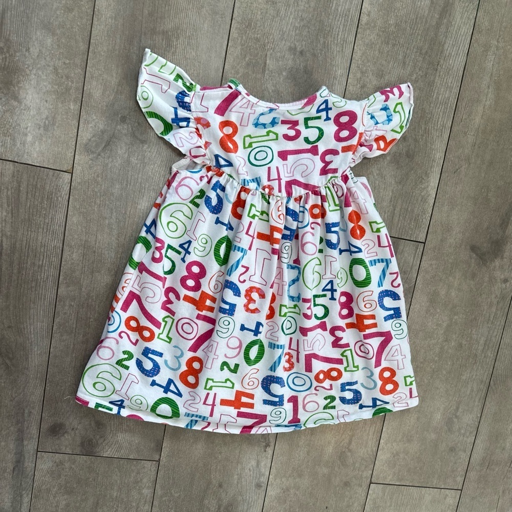 Boutique Toddler Girl Back to School Dress Toddler Girl Size 4T Colorful Numbers - Picture 5 of 8